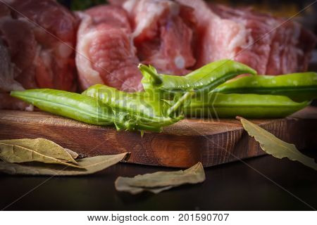 products for preparation of pea soup. Closeup