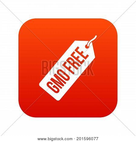 GMO free price tag icon digital red for any design isolated on white vector illustration