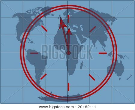 นาฬิกาใกล้เที่ยงคืนกว่าแผนที่ชุด