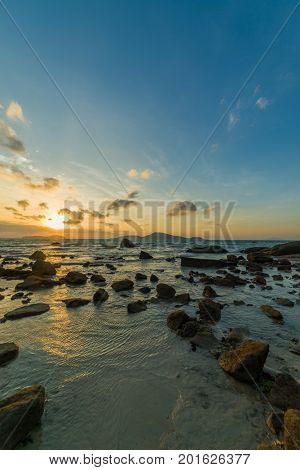Laem Ka beach in Phuket Thailand at sunrise
