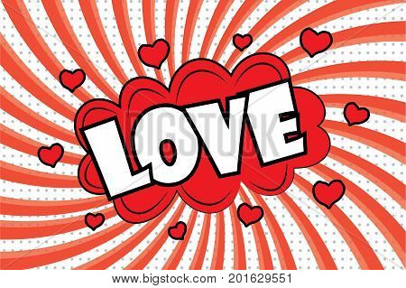 Comic Speech Bubble. Love Cartoon Explosion.