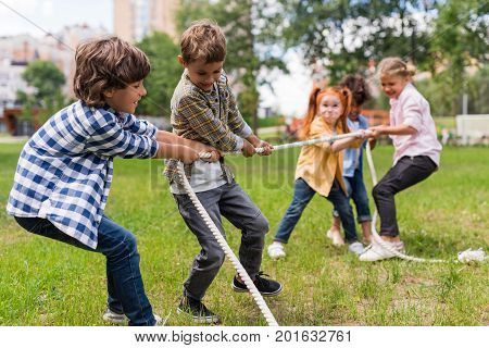 Kids Playing Tug Of War