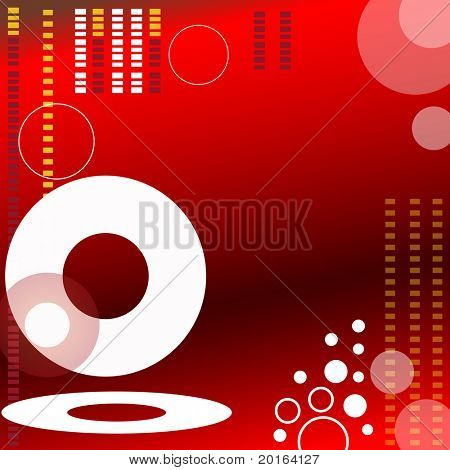 Funky fond rouge et brun avec les cercles et les carrés deux