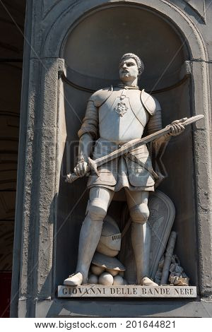 Giovanni Delle Bande Nere. Statue in the Uffizi Gallery, Florence, Tuscany, Italy