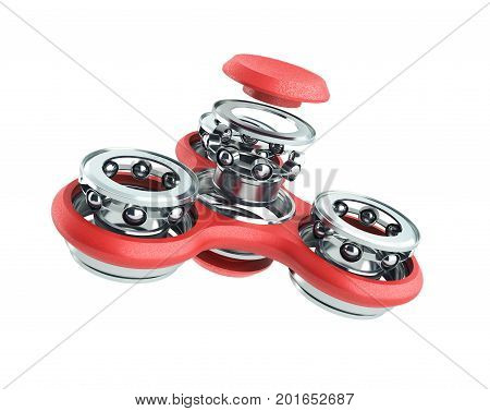Red Hand Spiner 3D Render On White Background