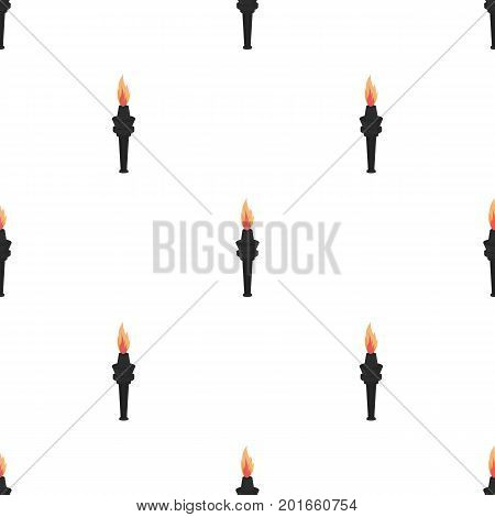 Street lamp in the form of a torch with an open fire.Lamppost single icon in cartoon style vector symbol stock illustration .
