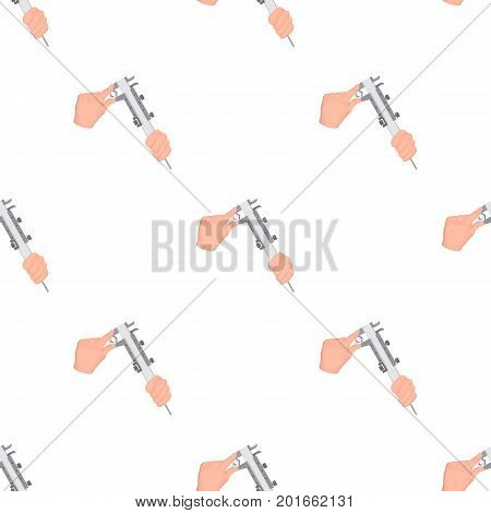 Manipulation with calipers. Measuring instrument, caliper single icon in cartoon style vector symbol stock illustration .