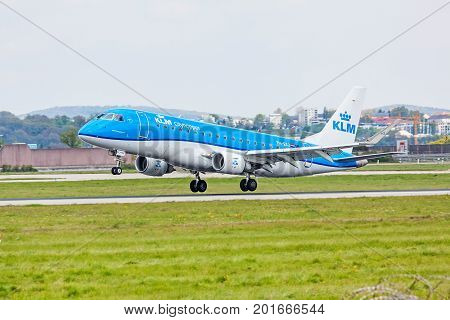 Airplane Offtake / Landing, Airway Klm, Airport Stuttgart, Germany