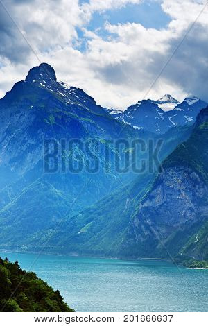 Landscape In The Lake Luzern Region Nearby City Of Vitznau