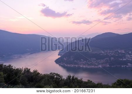 Sunset At The Village Of Morcote
