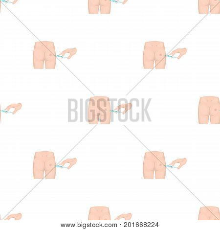 Intramuscular injection into the buttock with a syringe. Medicine single icon in cartoon style vector symbol stock illustration .