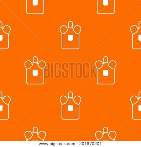 Blacksmiths apron pattern repeat seamless in orange color for any design. Vector geometric illustration