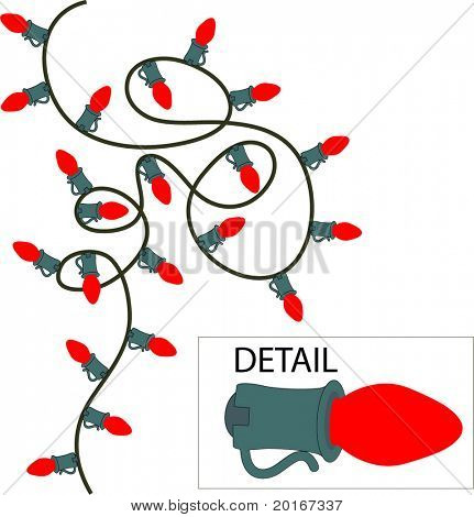 chapelet de lumières d'arbre de Noël en boucle (rouge)