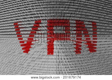 VPN in the form of binary code, 3D illustration