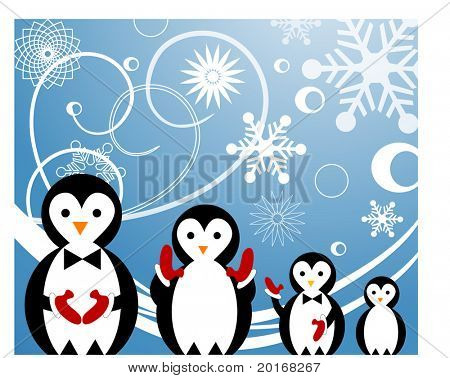 Пингвин зима иллюстрации