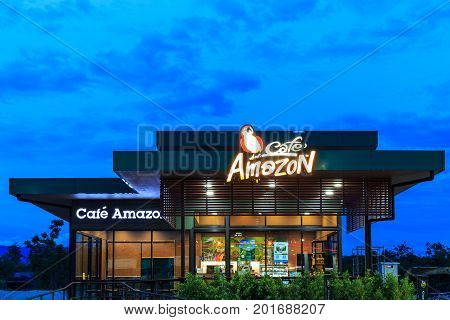 Tak, Thailand - July 9 : Cafe Amazon Beverage Shop At Ptt Oil Station On July 9, 2017 In Tak, Thaila