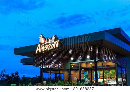 Tak, Thailand - July 9 : Cafe Amazon Beverage Shop At Ptt Oil Station On July 9, 2017 In Tak, Thaila