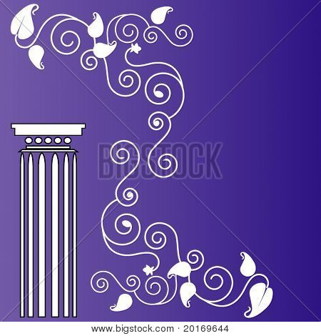 หลักกับ filigree พื้นหลังชุดเวกเตอร์