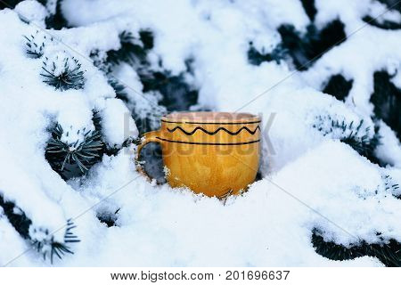 Yellow Ornamented Cup