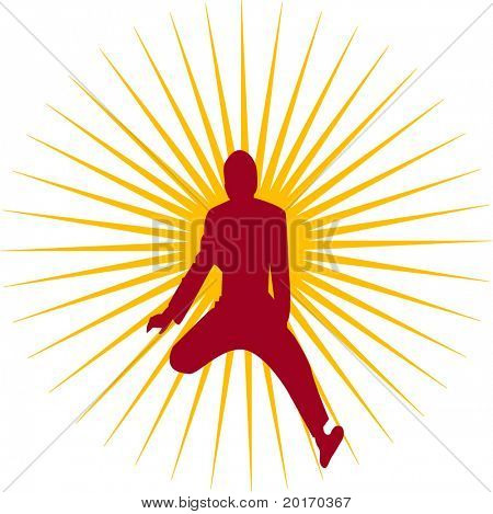 силуэт человека с подсветкой за