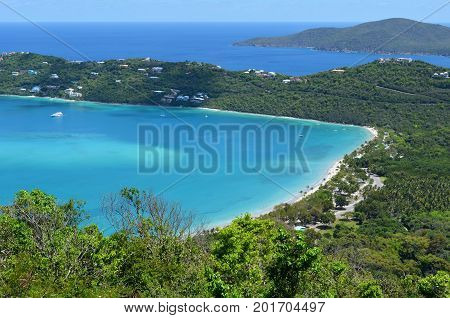 Quiet Magens Bay Beach on St Thomas in the Caribbean
