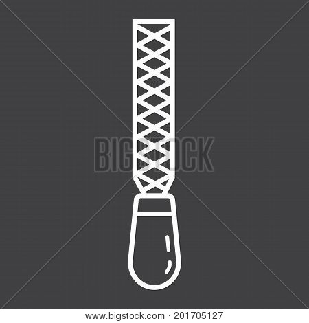 Rasp line icon, build and repair, file sign vector graphics, a linear pattern on a black background, eps 10.