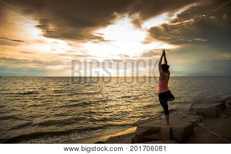 Yoga Woman Silhouette