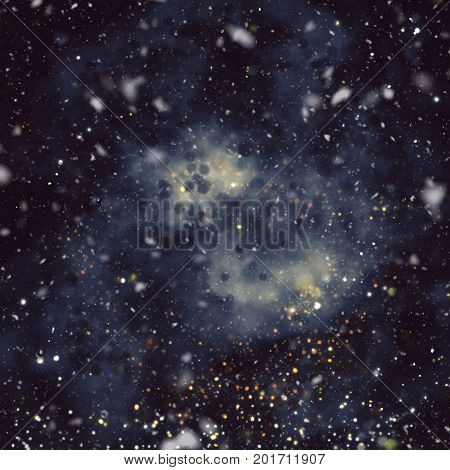 Christmas background with glitter lights. Defocused abstract texture