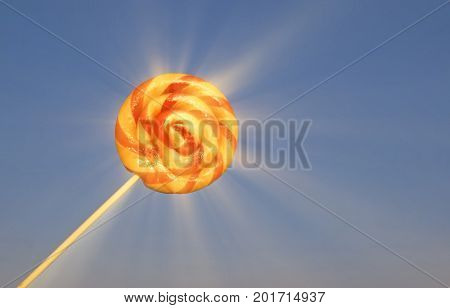 Colorful Lollipop With Golden Rays