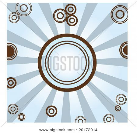 ออกแบบวงกลมสีน้ำตาล และน้ำเงินเวกเตอร์