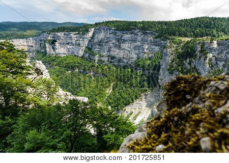 Impressive views of the mountains gorges cayons and walls of the National Park 'De Vercors' in France