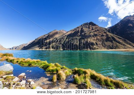 Beautiful mountains landscapes in Cordillera Huayhuash, Peru, South America