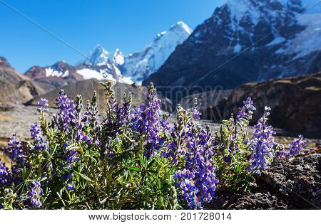 Beautiful mountains landscapes in Cordillera Huayhuash, Peru, South America