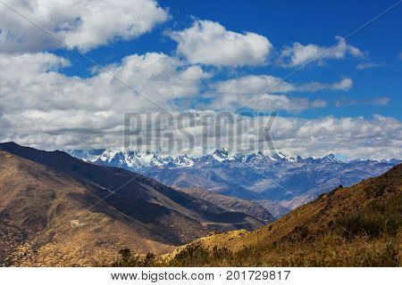 Beautiful mountains landscapes in Cordillera Huayhuash, Peru, South America
