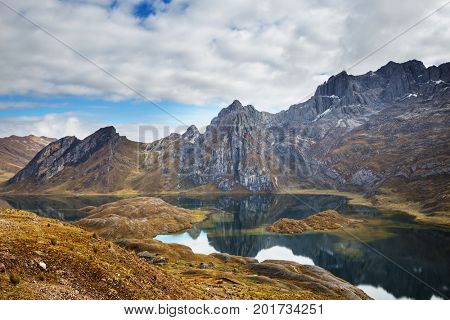 Beautiful mountains landscapes in Cordillera Huayhuash, Peru, South America