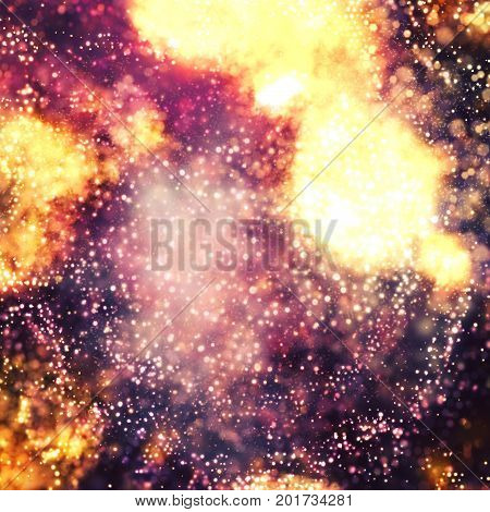 Christmas background with glitter lights. Defocused abstract texture