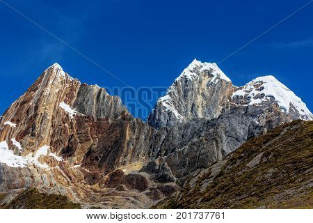 Beautiful mountains landscapes in Cordillera Huayhuash, Peru, South America