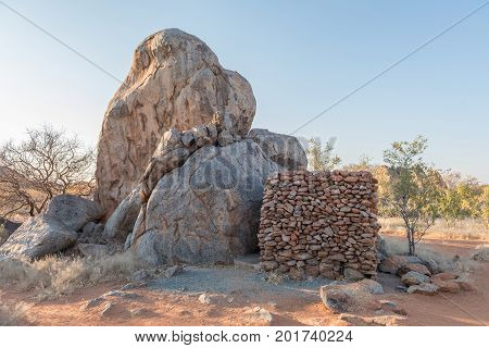 The toilets and showers at the Hoada Camp in the Kunene Region of Namibia blends in with the natural surroundings