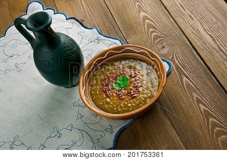 Merji shorbasi - Red lentil soup close up healthy meal