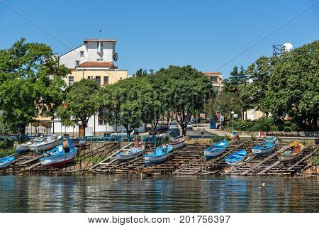 AHTOPOL, BULGARIA - JUNE 30, 2013: Panorama of port of town of Ahtopol,  Burgas Region, Bulgaria