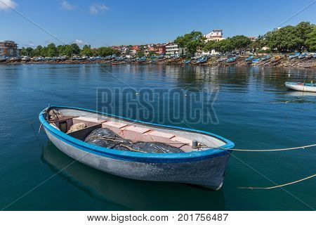 AHTOPOL, BULGARIA - JUNE 30, 2013: Panorama of port of town of Ahtopol,  Burgas Region, Bulgaria