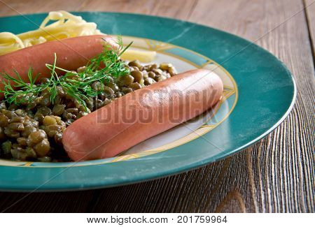 Linsen Mit Spatzle  Swabian Dish