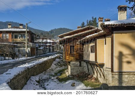 KOPRIVSHTITSA, BULGARIA - DECEMBER 13, 2013: Winter view of Old House  in historical town of Koprivshtitsa, Sofia Region, Bulgaria