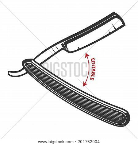 Monochrome editable razor blade on white background.
