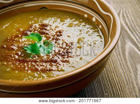 Merji shorbasi - Red lentil soup close up meal