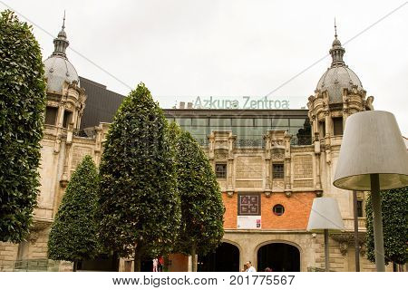 BILBAO - JULY 31: Azkuna Zentroa previously known as Alhóndiga Bilbao former wine warehouse transformed into multi-purpose contemporary centre by French designer Philippe Starck. Bilbao Basque Country Bizkaia Spain on July 21st 2017