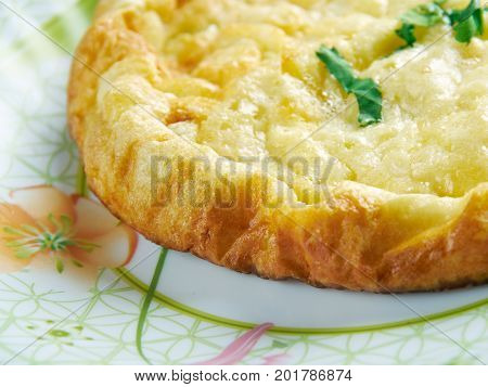 Omelette Tunterma.Tatar cuisine. lose up healthy meal
