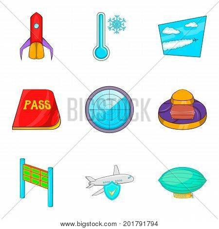 Passageway icons set. Cartoon set of 9 passageway vector icons for web isolated on white background