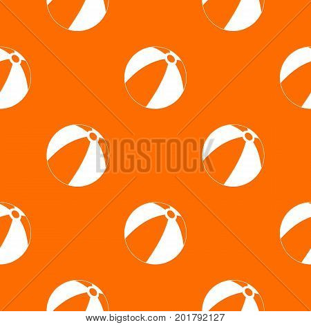 Ball for children to play pattern repeat seamless in orange color for any design. Vector geometric illustration