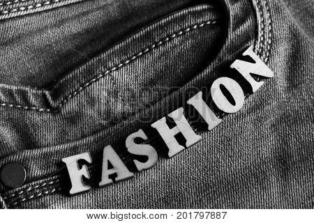 Wooden Letters And Jeans